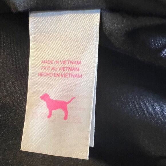 Victoria Secret Pink Varsity Jacket Women Medium Bomber STUDS Bling Snap Jacket - Picture 7 of 8